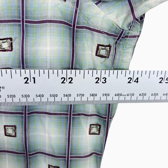 Robert Graham Long Sleeve Shirt Check Print‎ Green Purple Men’s Size Large - Picture 8 of 8